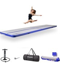Pripučiamas gimnastikos kilimėlis inSPORTline Airstunt 500 x 100 x 10 cm, baltas, su rankiniu pompu
