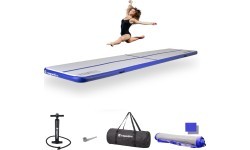 Pripučiamas gimnastikos kilimėlis inSPORTline Airstunt 500 x 100 x 10 cm, baltas, su rankiniu pompu