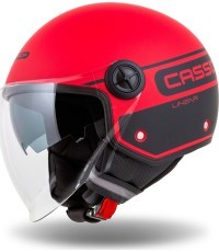 Motorcycle Helmet Cassida Handy Plus Linear Pearl Matte Red/Black