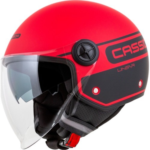 Motorcycle Helmet Cassida Handy Plus Linear Pearl Matte Red/Black