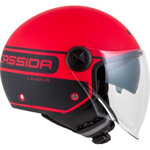 Motorcycle Helmet Cassida Handy Plus Linear Pearl Matte Red/Black