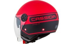 Motociklo šalmas Cassida Handy Plus Linear Pearl matinis raudonas/juodas