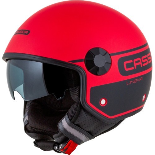 Motorcycle Helmet Cassida Handy Plus Linear Pearl Matte Red/Black
