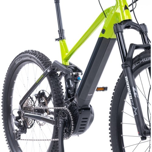 Visiškai pakabinamas kalnų elektrinis dviratis "Levit Svarog BF Overstep 630" 29"/27.5" - 2024 - Lime Black Pearl