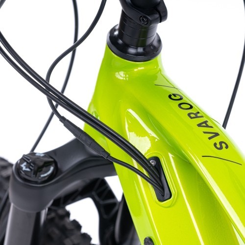Visiškai pakabinamas kalnų elektrinis dviratis "Levit Svarog BF Overstep 630" 29"/27.5" - 2024 - Lime Black Pearl