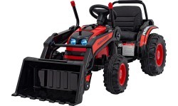 Elektromobilis ekskavatorius-traktorius, raudonas