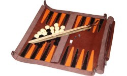 Кожаные дорожные нарды Roll & Play