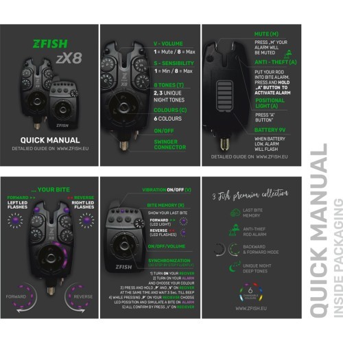 Комплект сигнализаторов поклёвки ZFISH Zx8 4+1