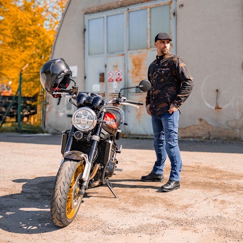 Vyriški motociklininko džinsai BOS Micas - Acid Black
