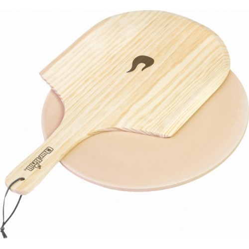 Char-Broil round pizza stone and peel set