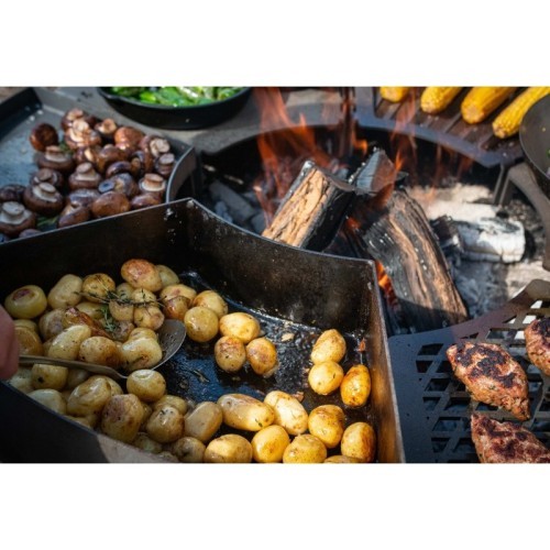 Modular Remundi grill pan with wall module