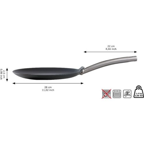 Carbon steel crepe pan Skottsberg Crepe 28cm