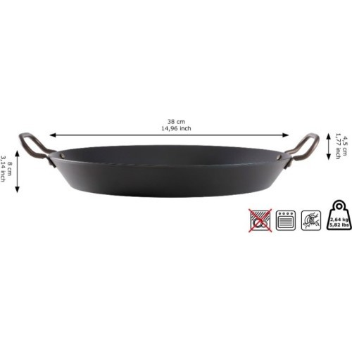 Anglinio plieno paella keptuvė Skottsberg, 38 cm