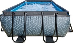 EXIT Stone pool 540x250 cm with sand filter pump - grey Framed pool Rectangular 12600 L