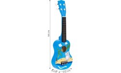 Детская деревянная гитара-укулеле, 4 нейлоновые струны с медиатором, ECOTOYS