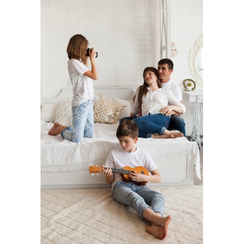 Vaikiškas medinis ukulelė 4 stygų ECOTOYS
