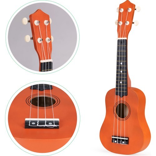 Vaikiškas medinis ukulelė 4 stygų ECOTOYS