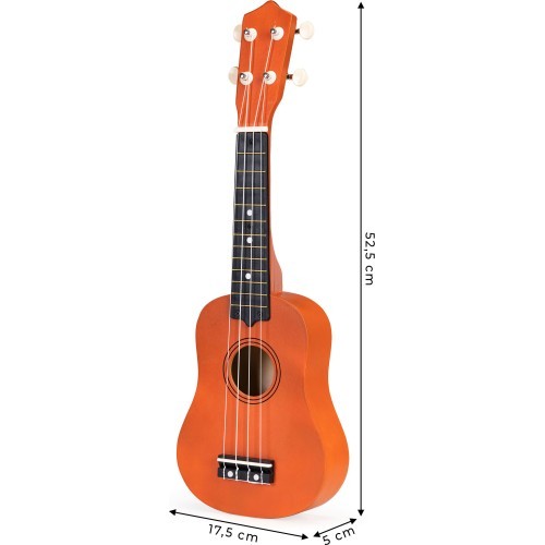 Vaikiškas medinis ukulelė 4 stygų ECOTOYS