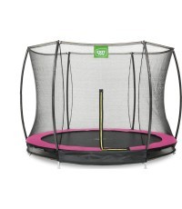 Įleidžiamas batutas EXIT Silhouette ø244 cm su apsauginiu tinklu, rožinis