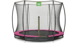 Įleidžiamas batutas EXIT Silhouette ø244 cm su apsauginiu tinklu, rožinis