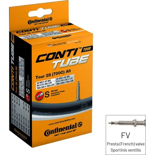 Камера Continental Tour 28 Slim // 700 x 28/37C (28/37 - 622), FV 42 mm
