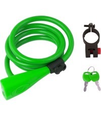 FORCE cable lock with bracket 120cm/10mm (green)