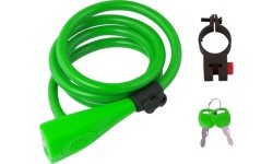 FORCE cable lock with bracket 120cm/10mm (green)