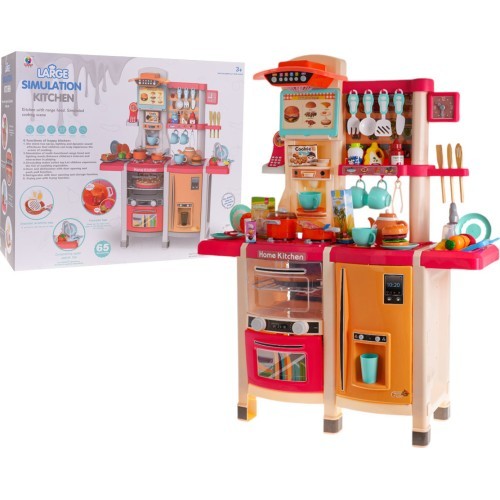 Kitchen Kitchenette with Light and Sound Function 65 pcs. Pink