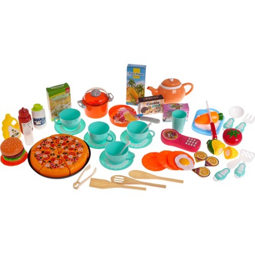 Kitchen Kitchenette with Light and Sound Function 65 pcs. Pink