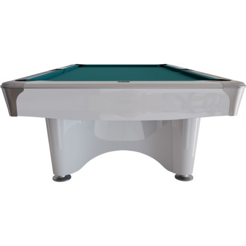 Biliardo stalas Pool Dynamic IV, 9 pėdų, blizgus baltas, Simonis 760 mėlynai žalias