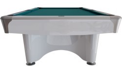Бильярдный стол Pool Dynamic IV, 9 футов, глянцевый белый, Simonis 760 сине-зелёный