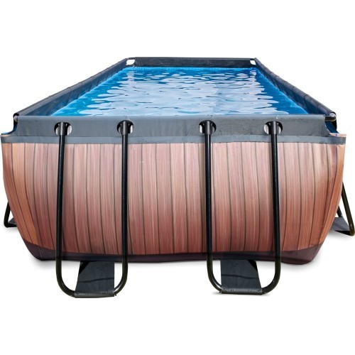 Бассейн EXIT Wood 400x200x122 см с фильтр-насосом, коричневый