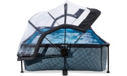 EXIT Stone pool 300x200x65cm with dome and filter pump - grey
