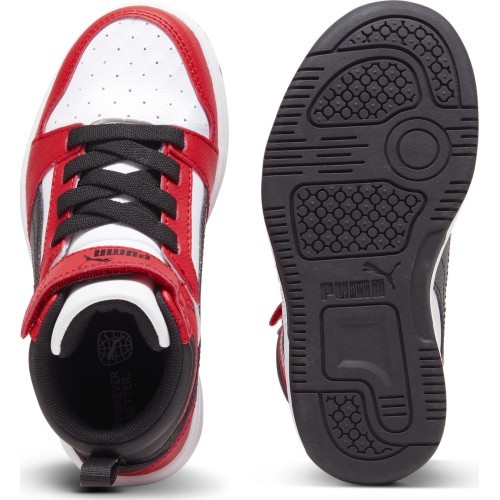 Puma Avalynė Vaikams Rebound V6 Mid Jr White Black Red 393832 03