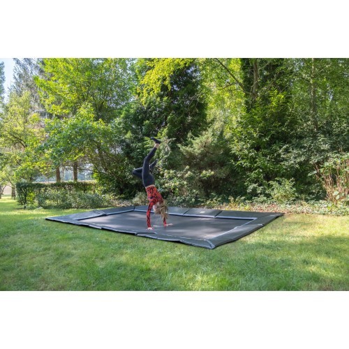EXIT Dynamic ground level sports trampoline 244x427cm - black