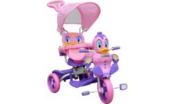 3-wheeled Purple Duck Kids Bike + Sounds + Roof + Barrier + Footrest + Handle + Storage