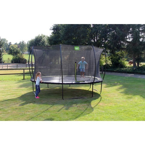 EXIT Silhouette trampoline ø427cm - black Outdoor Round Coil spring Above ground trampoline