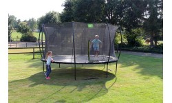 EXIT Silhouette trampoline ø427cm - black Outdoor Round Coil spring Above ground trampoline