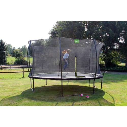EXIT Silhouette trampoline ø427cm - black Outdoor Round Coil spring Above ground trampoline