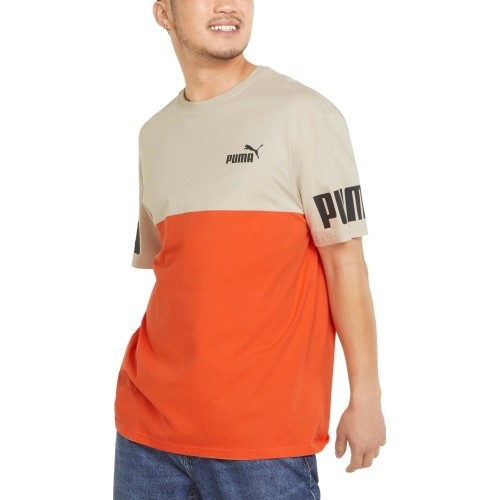 Puma Power Colorb Men's T-Shirt Orange Grey 847389 64