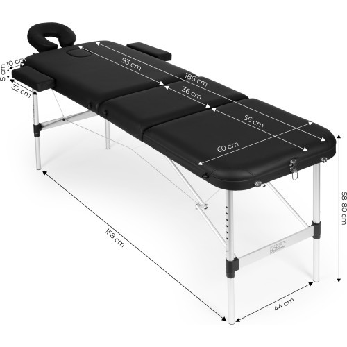 Aluminum massage and rehabilitation table, 3-segment, foldable into a suitcase + ModernHome bag