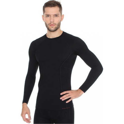 Мужская термофутболка Brubeck Active Wool черная