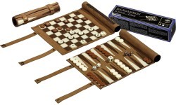Backgammon, Chess and Checkers Set Philos Roll 3-1 23.5x21cm 