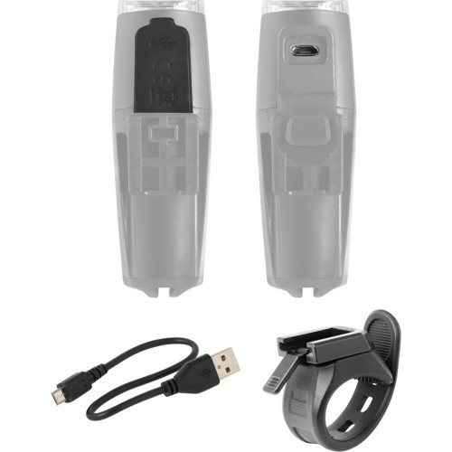 Priekinis žibintas FORCE Shark 500 USB (juodas)
