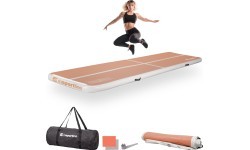 Pripučiamas mankštos kilimėlis inSPORTline Airstunt 400 x 100 x 10 cm Mocha Mousse
