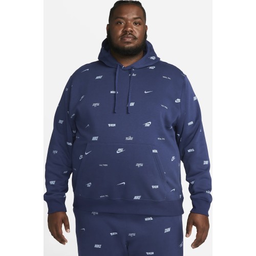 Nike Club+ BB PO Hoodie Fleece men's sweatshirt, blue FB7434 410