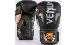 Боксёрские перчатки Venum Elite, чёрный/серебристый/хаки