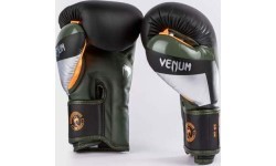Боксёрские перчатки Venum Elite, чёрный/серебристый/хаки
