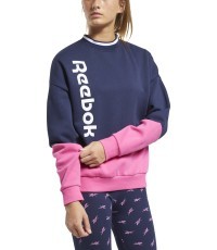 Reebok Džemperis Moterims Te Linear Logo Crew Blue Pink FU2194