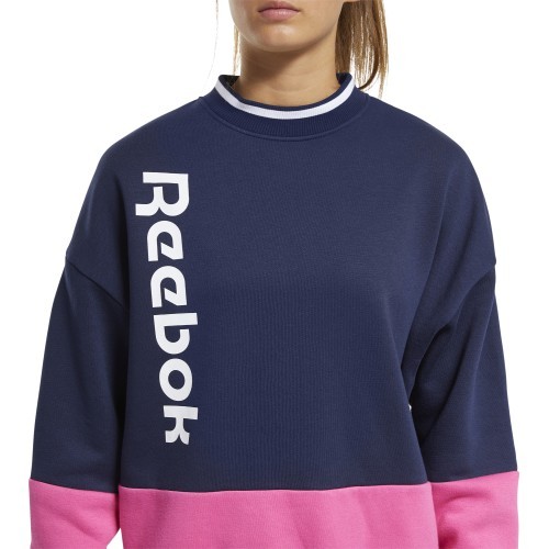 Reebok Džemperis Moterims Te Linear Logo Crew Blue Pink FU2194